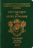 Pasaportu kapağı Cote D'Ivoire (Fildişi Sahili)